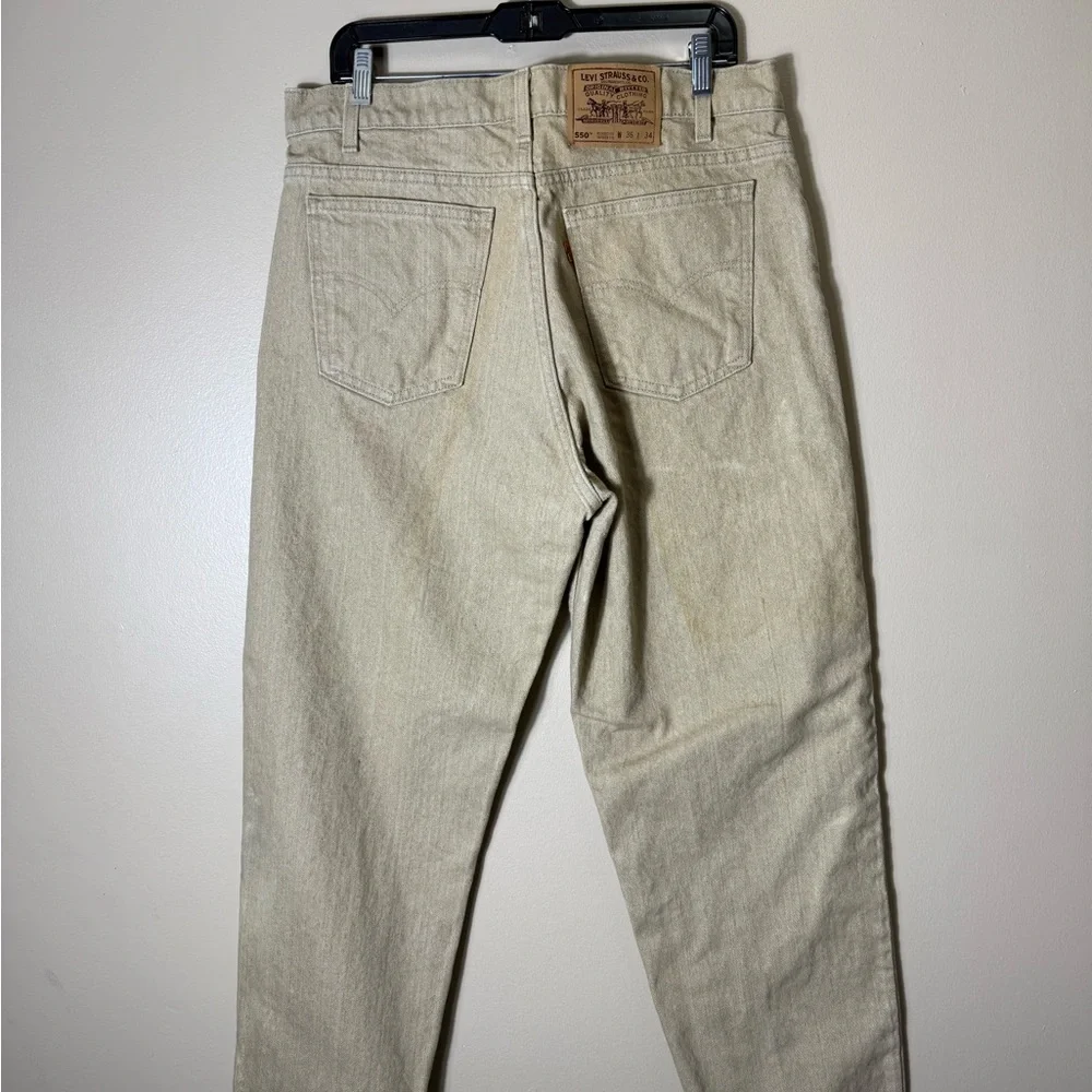 Vintage Levi’s‎ 550 Orange Tab USA Made Jeans 36x34 Fits 36x32 Beige 90s